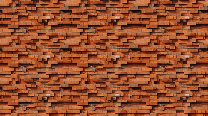Fototapeta premium Seamless brick wall pattern, created with AI Generative Technology