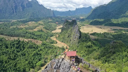 Fototapeten Khaki Nam Xay Viewpoint in Vang Vieng Laos  © Cyprus Niko