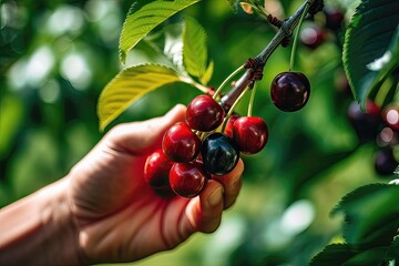 Obraz premium Picking cherries