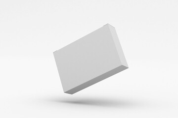 Rectangular pill blister box, packaging template for product design mockup. On transparent background