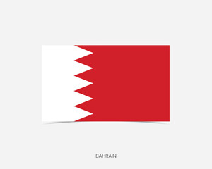 Bahrain Rectangle flag icon with shadow.