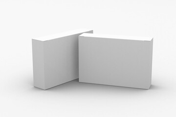 Rectangular pill blister box, packaging template for product design mockup. On transparent background