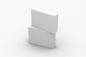 Rectangular pill blister box, packaging template for product design mockup. On transparent background