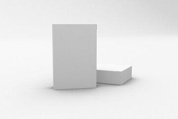 Rectangular pill blister box, packaging template for product design mockup. On transparent background