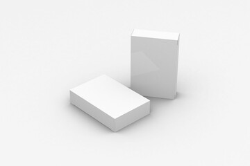 Rectangular pill blister box, packaging template for product design mockup. On transparent background