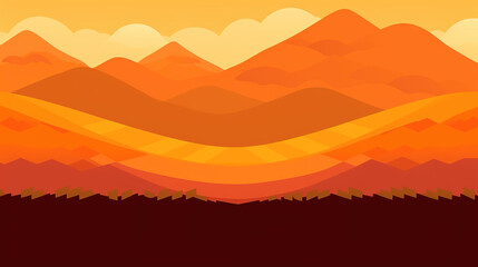 Fototapeta na wymiar a sand desert landscape illustration in a cartoon wallpaper style, ai generated image