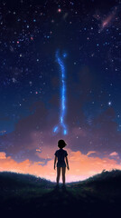 Obraz na płótnie Canvas a brave anime girl in a scifi world, ai generated image