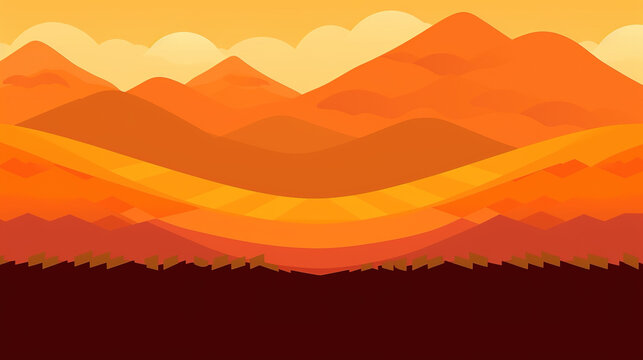 a sand desert landscape illustration in a cartoon wallpaper style, ai generated image