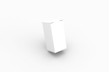 Small eye dropper box packaging mockup for eye drops advertising on transparent background.