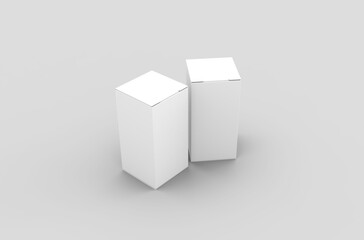 Small eye dropper box packaging mockup for eye drops advertising on transparent background.