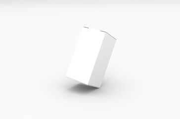 Small eye dropper box packaging mockup for eye drops advertising on transparent background.