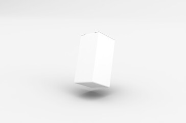 Small eye dropper box packaging mockup for eye drops advertising on transparent background.