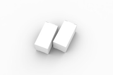 Small eye dropper box packaging mockup for eye drops advertising on transparent background.