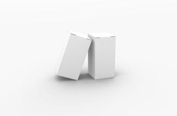 Small eye dropper box packaging mockup for eye drops advertising on transparent background.