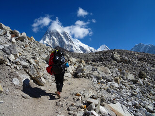Naklejka premium trekking in the high mountains
