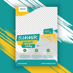 Summer holiday travel agency or business flyer template