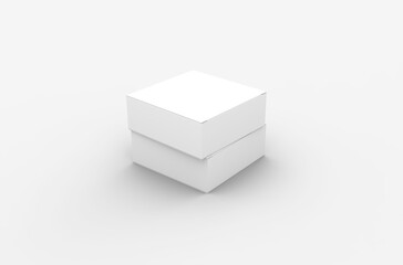 Fototapeta premium Square product box packaging mockup for brand advertising on a transparent background.