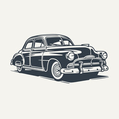 Classic car. Vintage woodcut engraving vector illustration.