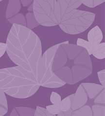 Lovely repeat floral design. Seamless purple bindweed pattern for printing on diverse surfaces.