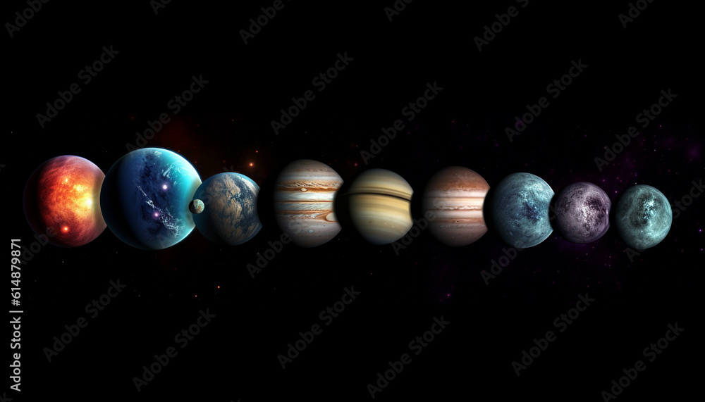 Aufkleber the glowing sphere orbits the multi colored galaxy in outer space generated by ai