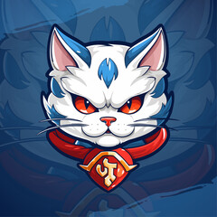 Esport and Sport Team Illustration: Lucky Cat Mascot Logo Design in Vector with Gaming Concept - Great for Merchandise