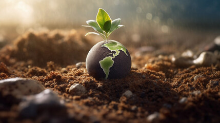 Plant growing from the earth