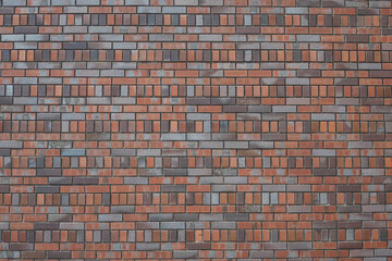 Multi-colored brick wall, close-up