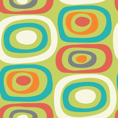 Abstract colorful seamless pattern with round shapes