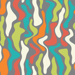 Colorful seamless pattern with abstract wavy shapes
