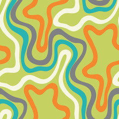 Abstract colorful seamless pattern with wavy lines
