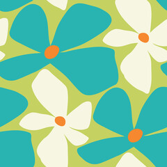 Colorful seamless pattern with flowers