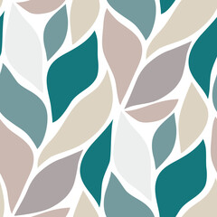 Abstract floral seamless pattern with wavy leaves