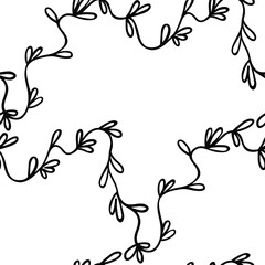 Black and white floral seamless pattern