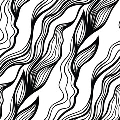 Abstract black and white seamless vector pattern