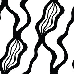 Abstract black and white seamless vector pattern