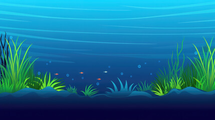 Fototapeta na wymiar a cartoon inspired under water landscape with plants, ai generated image