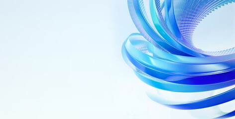 3D Spiral Lines Abstract Background. Generative AI