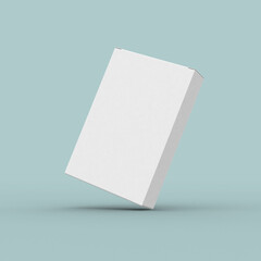 Rectangle cardboard box editable mockup for product branding. Clean background. Front view