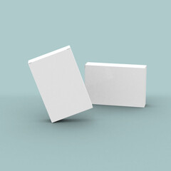 Two rectangle cardboard boxes changeable mockup for product branding. Clean background.