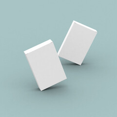 Two rectangle cardboard boxes changeable mockup for product branding. Clean background.