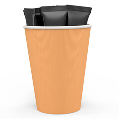 Paper coffee cup for cappuccino, americano, espresso, mocha, latte on white