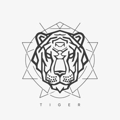 Modern abstract vector tiger logo template