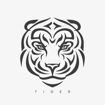 Modern abstract vector tiger logo template