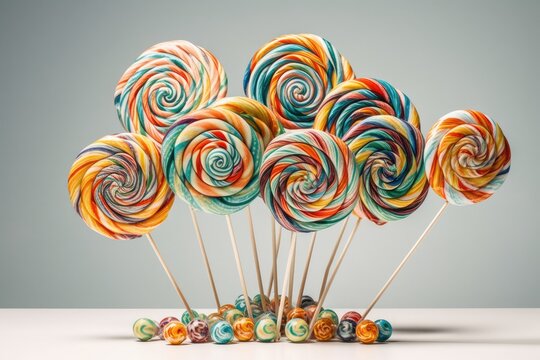 colorful tower of lollipops