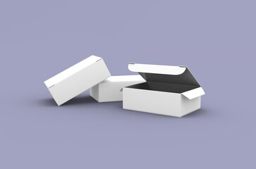 Small opened push pins box packaging mockup for brand advertising on clean background.