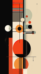 Abstract Bauhaus geometric shapes art vector background and wallpaper. 