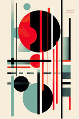 Abstract Bauhaus geometric shapes art vector background and wallpaper. 