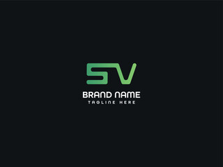 SV modern letter logo