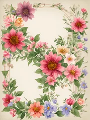 Gordijnen Flowers background. AI generated illustration © vector_master