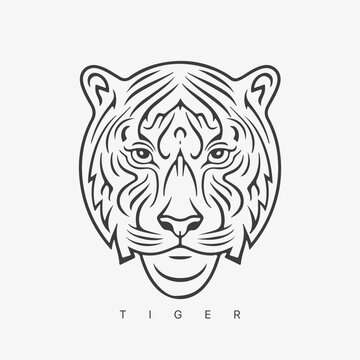 Modern abstract vector tiger logo template